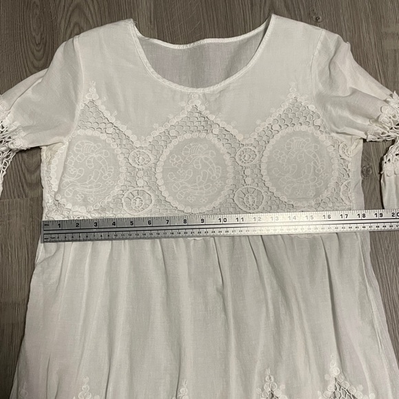 White Cotton and Lace Cover Up Dress - Picture 4 of 5